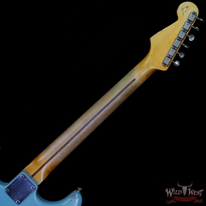 Fender Custom Shop Kyle McMillin Masterbuilt 1958 Stratocaster Relic Hand-Wound Pickups Faded Daphne Blue over 3 Tone Sunburst - Image 5