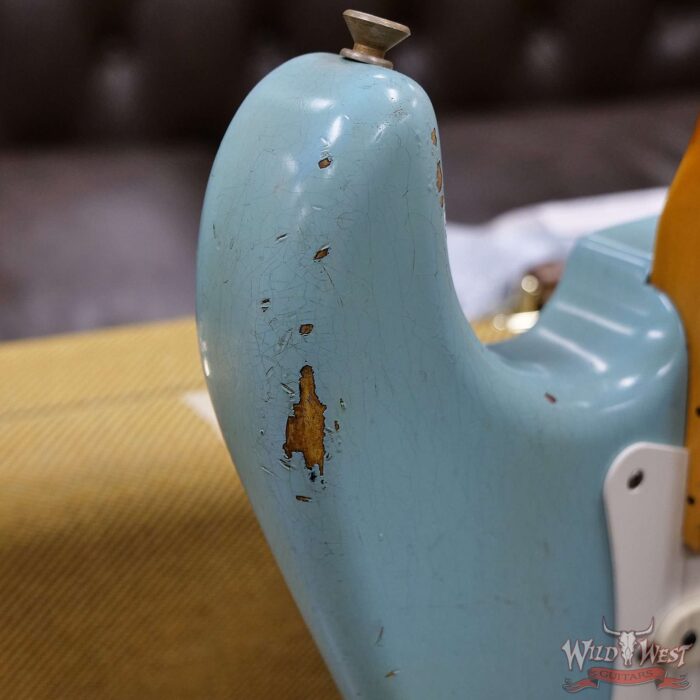 Fender Custom Shop Kyle McMillin Masterbuilt 1958 Stratocaster Relic Hand-Wound Pickups Faded Daphne Blue over 3 Tone Sunburst - Image 9