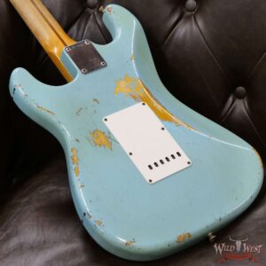 Fender Custom Shop Kyle McMillin Masterbuilt 1958 Stratocaster Relic Hand-Wound Pickups Faded Daphne Blue over 3 Tone Sunburst - Image 12