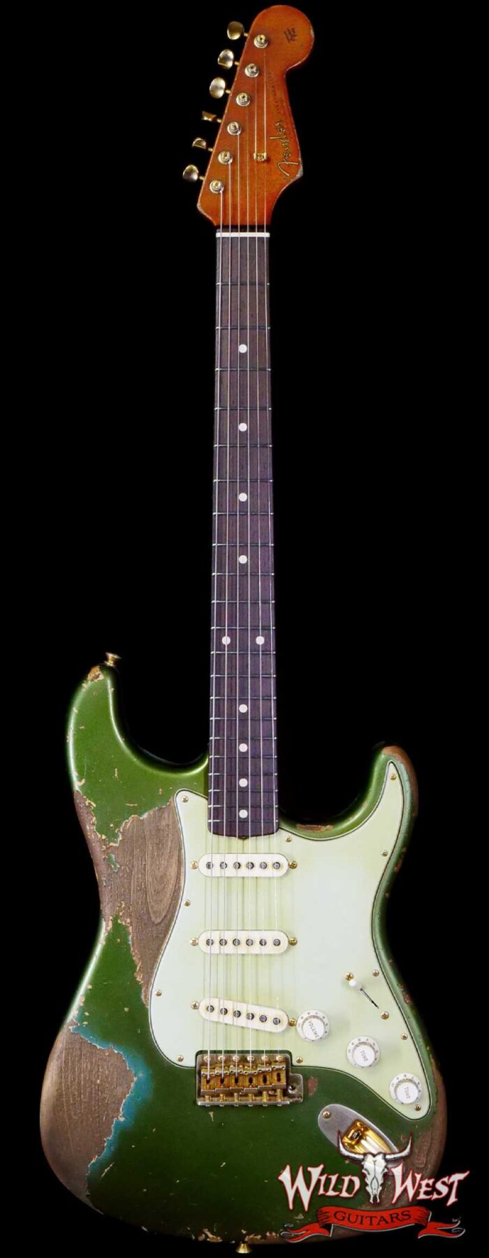 Fender Custom Shop Levi Perry Masterbuilt 1962 Stratocaster Brazilian Rosewood Board Heavy Relic Sherwood Green with Gold Hardware - Image 1