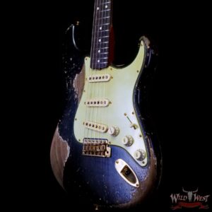 Fender Custom Shop Levi Perry Masterbuilt 1962 Stratocaster Brazilian Rosewood Board Heavy Relic Black with Gold Hardware - Image 2