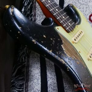 Fender Custom Shop Levi Perry Masterbuilt 1962 Stratocaster Brazilian Rosewood Board Heavy Relic Black with Gold Hardware - Image 9