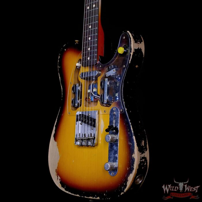 Fender Custom Shop Levi Perry Masterbuilt Fuzz Brain ‘67 Telecaster Built-In Fuzz Octave Delay Circuits Heavy Relic Aged 3 Tone Sunburst 7.25 lbs - Image 2