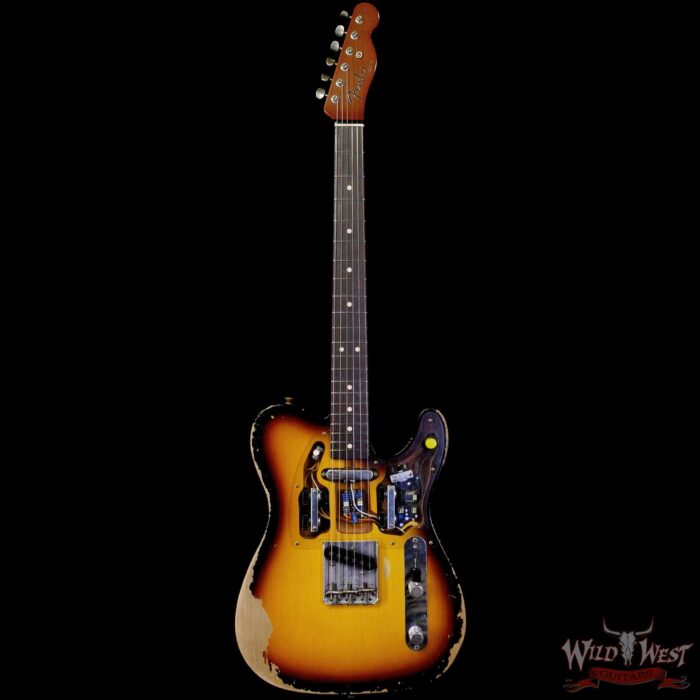 Fender Custom Shop Levi Perry Masterbuilt Fuzz Brain ‘67 Telecaster Built-In Fuzz Octave Delay Circuits Heavy Relic Aged 3 Tone Sunburst 7.25 lbs - Image 3