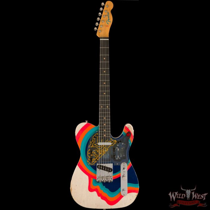 2023 Summer Event Fender Custom Shop Prestige Collection Levi Perry Masterbuilt Custom Fuzz Brain ‘67 Telecaster Relic Aged White Blonde with Hand Painted Artworks (ONE OF A KIND) - Image 2