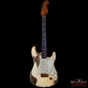 Fender Custom Shop Levi Perry Masterbuilt 1962 Stratocaster Brazilian Rosewood Board Heavy Relic Vintage White with Gold Hardware 7.35 LBS (US Only / No International Shipping) - Image 3