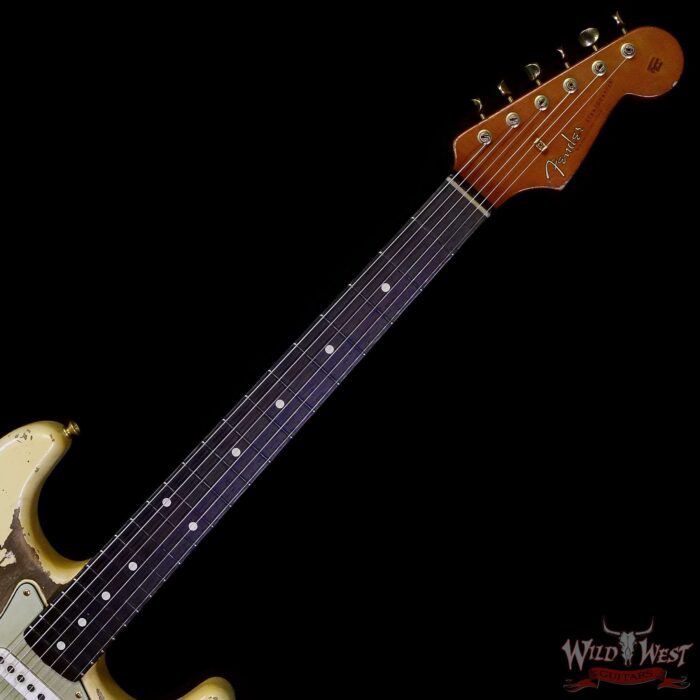 Fender Custom Shop Levi Perry Masterbuilt 1962 Stratocaster Brazilian Rosewood Board Heavy Relic Vintage White with Gold Hardware 7.35 LBS (US Only / No International Shipping) - Image 4