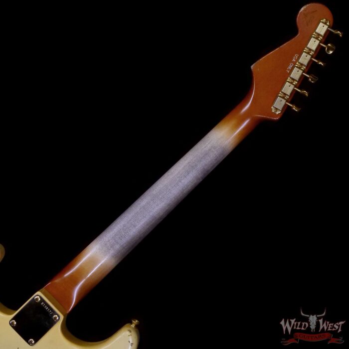 Fender Custom Shop Levi Perry Masterbuilt 1962 Stratocaster Brazilian Rosewood Board Heavy Relic Vintage White with Gold Hardware 7.35 LBS (US Only / No International Shipping) - Image 5