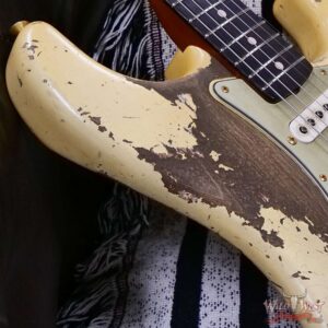 Fender Custom Shop Levi Perry Masterbuilt 1962 Stratocaster Brazilian Rosewood Board Heavy Relic Vintage White with Gold Hardware 7.35 LBS (US Only / No International Shipping) - Image 9