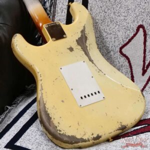 Fender Custom Shop Levi Perry Masterbuilt 1962 Stratocaster Brazilian Rosewood Board Heavy Relic Vintage White with Gold Hardware 7.35 LBS (US Only / No International Shipping) - Image 12