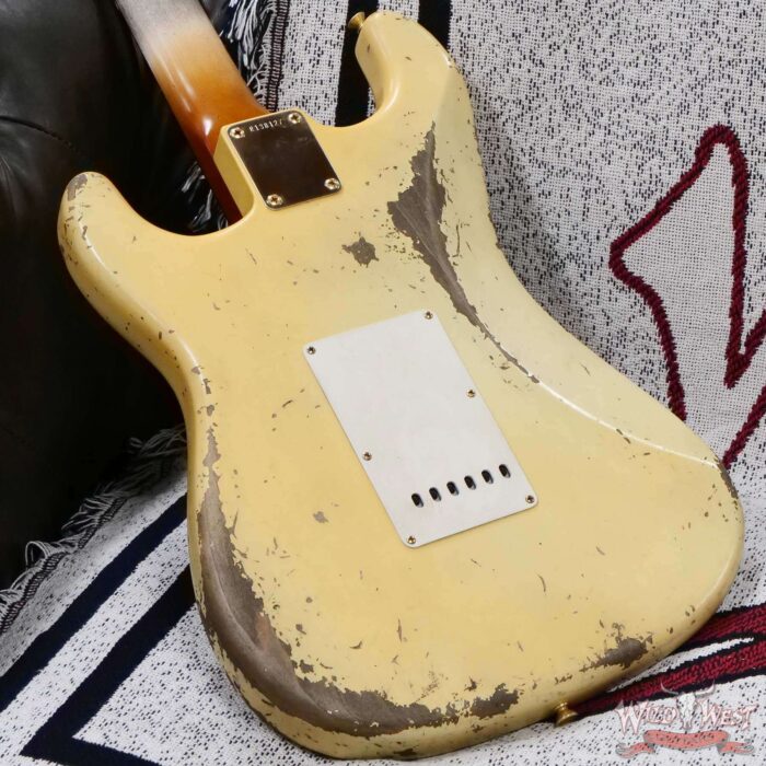 Fender Custom Shop Levi Perry Masterbuilt 1962 Stratocaster Brazilian Rosewood Board Heavy Relic Vintage White with Gold Hardware 7.35 LBS (US Only / No International Shipping) - Image 12
