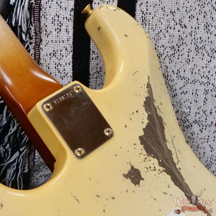 Fender Custom Shop Levi Perry Masterbuilt 1962 Stratocaster Brazilian Rosewood Board Heavy Relic Vintage White with Gold Hardware 7.35 LBS (US Only / No International Shipping) - Image 13