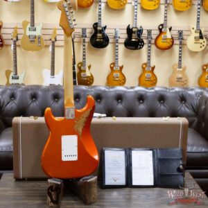 Fender Custom Shop Paul Waller Maserbuilt 1962 Stratocaster Relic Hand-Wound Pickups Rosewood Slab Board Candy Tangerine over Black - Image 10