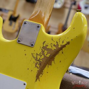 Fender Custom Shop Paul Waller Maserbuilt 1962 Stratocaster Relic Hand-Wound Pickups Rosewood Slab Board Graffiti Yellow over Black - Image 14