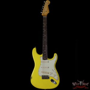 Fender Custom Shop Paul Waller Maserbuilt 1962 Stratocaster Relic Hand-Wound Pickups Rosewood Slab Board Graffiti Yellow over Black - Image 3