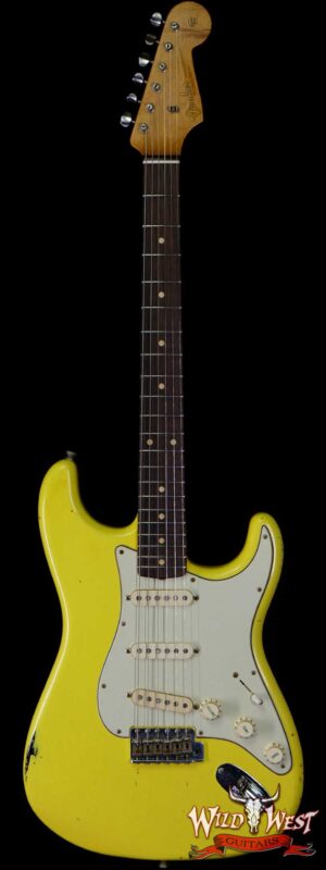 Fender Custom Shop Paul Waller Maserbuilt 1962 Stratocaster Relic Hand-Wound Pickups Rosewood Slab Board Graffiti Yellow over Black