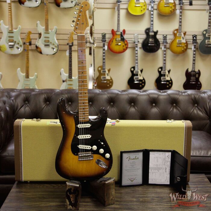 2018 NAMM Fender Masterbuilt Paul Waller 1957 Stratocaster Rst Maple Neck Journeyman Relic 2 Tone Sunburst - Image 11