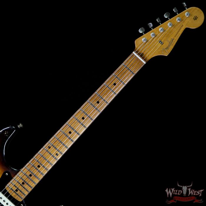 2018 NAMM Fender Masterbuilt Paul Waller 1957 Stratocaster Rst Maple Neck Journeyman Relic 2 Tone Sunburst - Image 8
