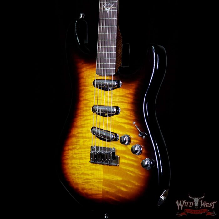2014 Fender Custom Shop Masterbuilt Paul Waller Custom Stratocaster Flame Top & Neck 3 Tone Sunburst - Image 2