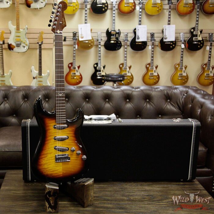2014 Fender Custom Shop Masterbuilt Paul Waller Custom Stratocaster Flame Top & Neck 3 Tone Sunburst - Image 12