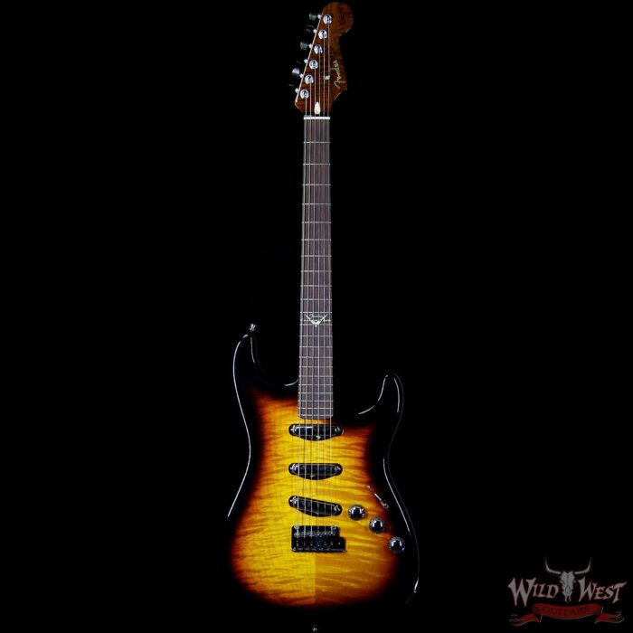 2014 Fender Custom Shop Masterbuilt Paul Waller Custom Stratocaster Flame Top & Neck 3 Tone Sunburst - Image 5