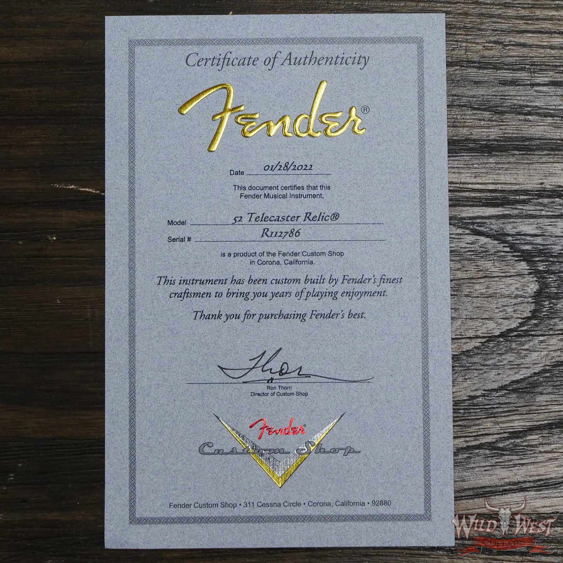 fendercs-mbrt-1952tele-r112786-d8__wwg.jpg Fender Custom Shop Ron Thorn Masterbuilt Roasted Ash 1952 Telecaster Relic Hand-Wound Pickups 2 Tone Sunburst - Image 12