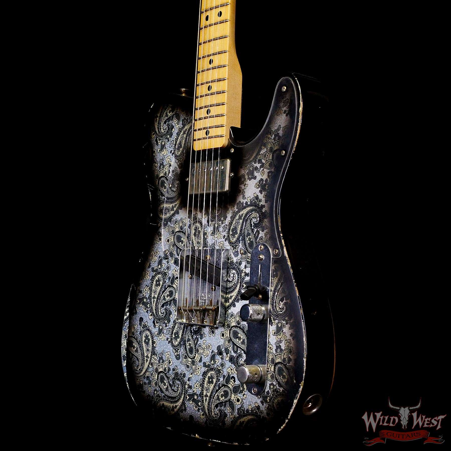 fendercs-mbrt-1968tele-r123354-br__wwg.jpg Fender Custom Shop Ron Thorn Masterbuilt 1968 Telecaster HS Maple Fingerboard Relic Black Paisley - Image 2