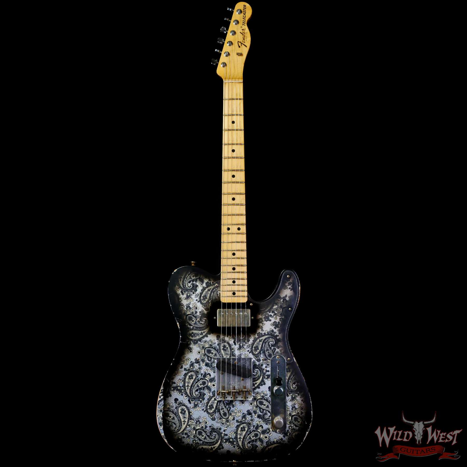 fendercs-mbrt-1968tele-r123354-c1__wwg.jpg Fender Custom Shop Ron Thorn Masterbuilt 1968 Telecaster HS Maple Fingerboard Relic Black Paisley - Image 3