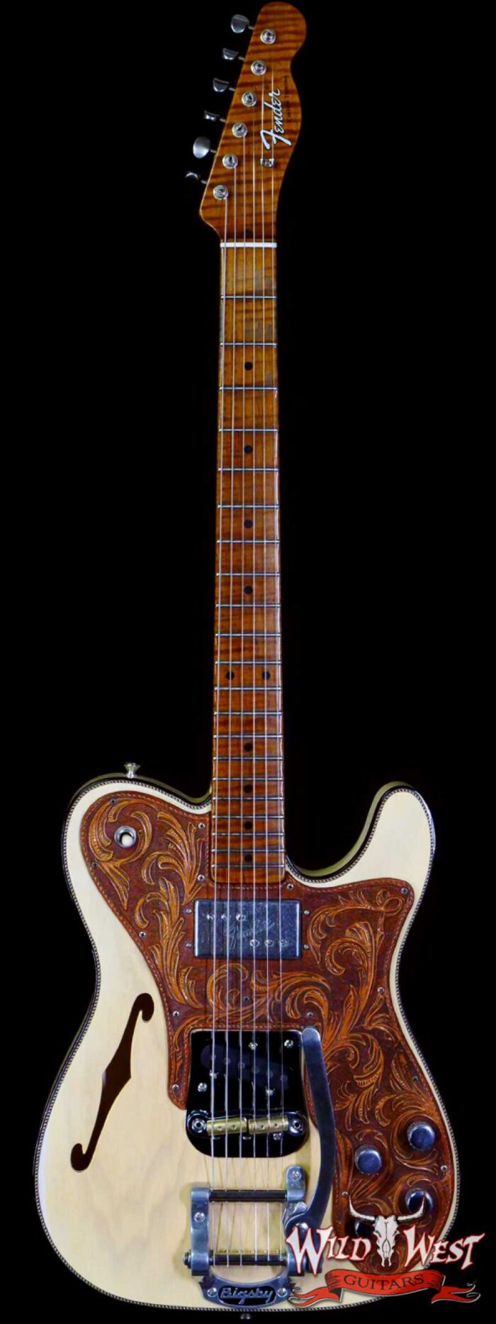 Fender Custom Shop Ron Thorn Masterbuilt 72 Custom Thinline Telecaster Journeyman Relic HS Bigsby Roasted Flame Neck Nocaster Blonde - Image 1