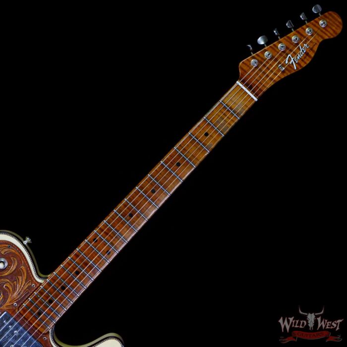Fender Custom Shop Ron Thorn Masterbuilt 72 Custom Thinline Telecaster Journeyman Relic HS Bigsby Roasted Flame Neck Nocaster Blonde - Image 5