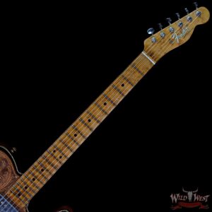 Fender Custom Shop Ron Thorn Masterbuilt 72 Telecaster Custom Thinline Bigsby Leather Tooled Pickguard by Beth Freeman Journeyman Relic 3 Tone Sunburst - Image 4