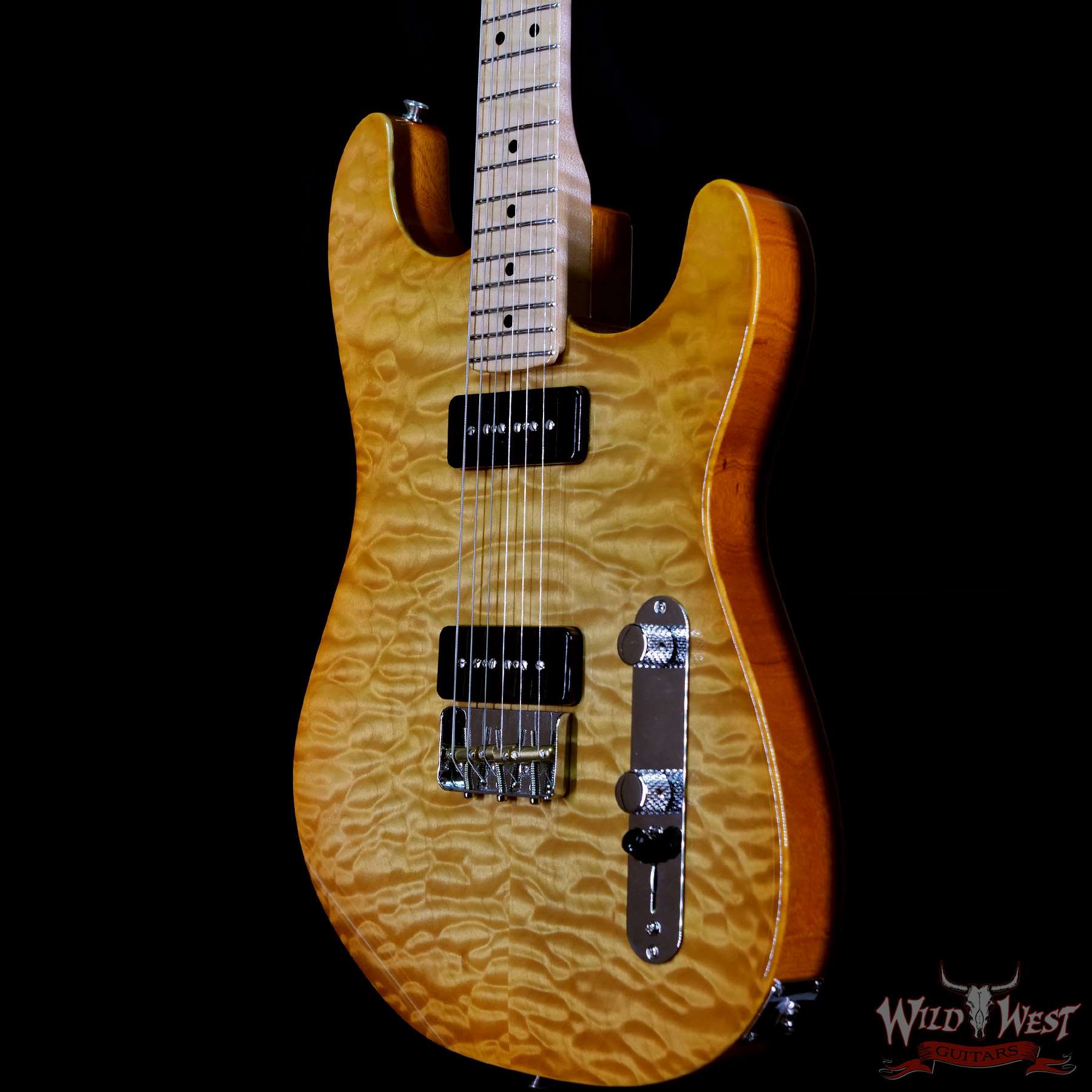 fendercs-mbrt-qmtstrat-rt0203-c1__wwg.jpg Fender Custom Shop Ron Thorn Masterbuilt Quilt Top Stratocaster P-90 Chambered Mahogany Body AA Flame Neck Honey Burst - Image 2