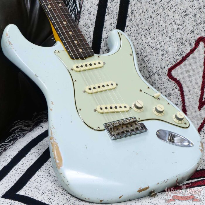 Fender Custom Shop Todd Krause Masterbuilt 1962 Stratocaster Brazilian Rosewood Board Hand-Wound Pickups Relic Sonic Blue 6.85 LBS - Image 8