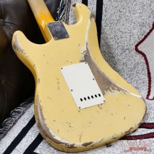 Fender Custom Shop Todd Krause Masterbuilt 1968 Stratocaster Maple Neck Heavy Relic Aged Vintage White 7.20 lbs - Image 12