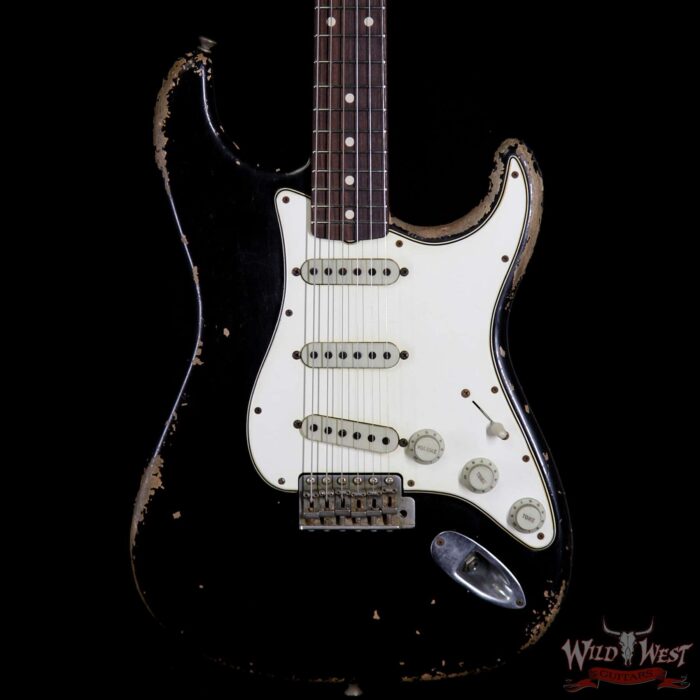 2020 NAMM Fender Custom Shop Vincent Van Trigt Masterbuilt 1959 Stratocaster Heavy Relic Rosewood Slab Board Black - Image 3