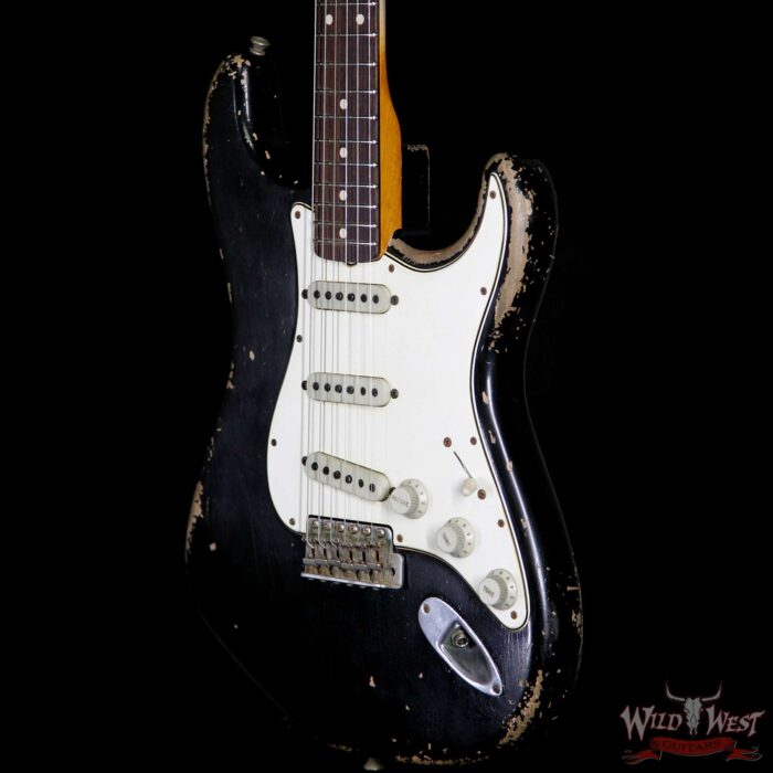 2020 NAMM Fender Custom Shop Vincent Van Trigt Masterbuilt 1959 Stratocaster Heavy Relic Rosewood Slab Board Black - Image 2
