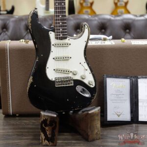 2020 NAMM Fender Custom Shop Vincent Van Trigt Masterbuilt 1959 Stratocaster Heavy Relic Rosewood Slab Board Black - Image 13