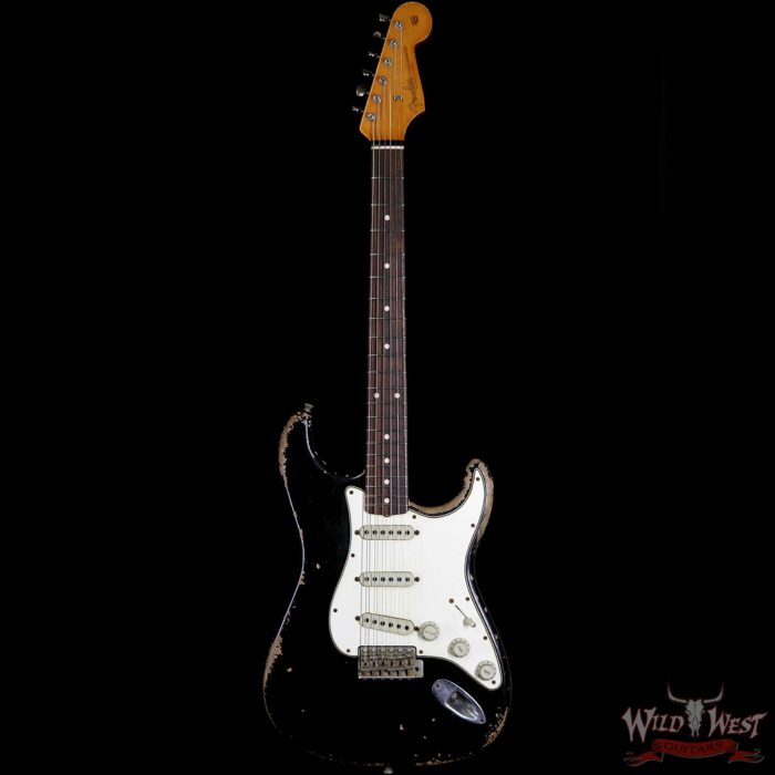2020 NAMM Fender Custom Shop Vincent Van Trigt Masterbuilt 1959 Stratocaster Heavy Relic Rosewood Slab Board Black - Image 4