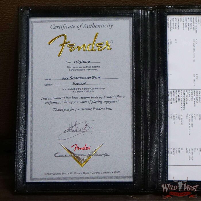 Fender Custom Shop Vincent Van Trigt Masterbuilt 60’s Roasted Stratocaster Journeyman Relic Olympic White - Image 14