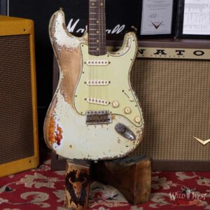 Fender Custom Shop Vincent Van Trigt Masterbuilt 1961 Stratocaster Heavy Relic Sonic Blue over 3 Tone Sunburst Hand-Wound Pickups - Image 8