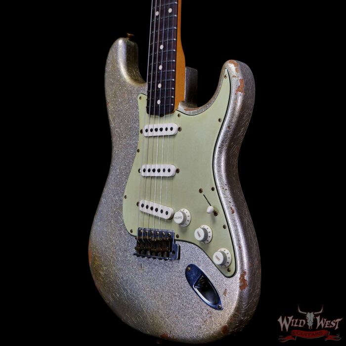 Fender Custom Shop Vincent Van Trigt Masterbuilt 1963 Stratocaster Relic Silver Sparkle - Image 2