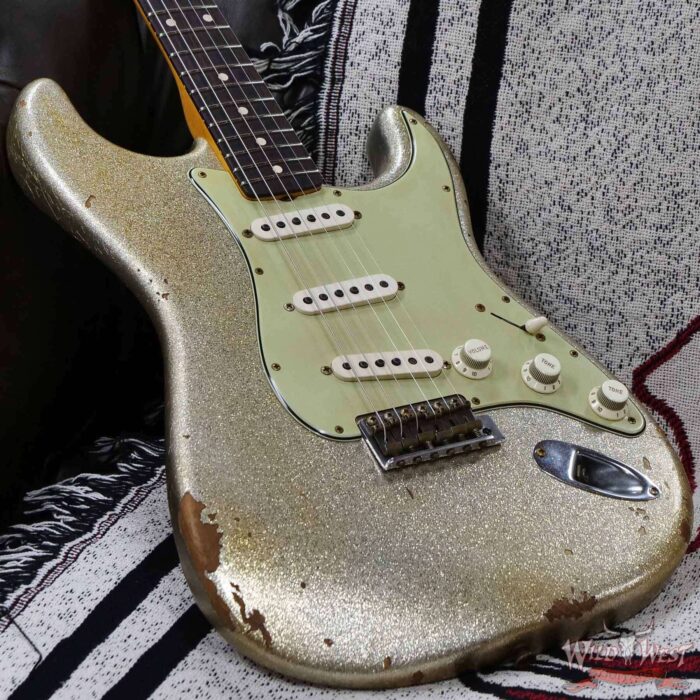 Fender Custom Shop Vincent Van Trigt Masterbuilt 1963 Stratocaster Relic Silver Sparkle - Image 8