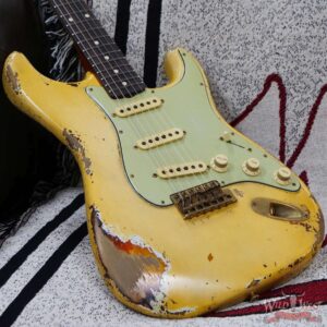 Fender Custom Shop Vincent Van Trigt Masterbuilt 1962 Stratocaster Heavy Relic Vintage White over 3 Tone Sunburst - Image 8
