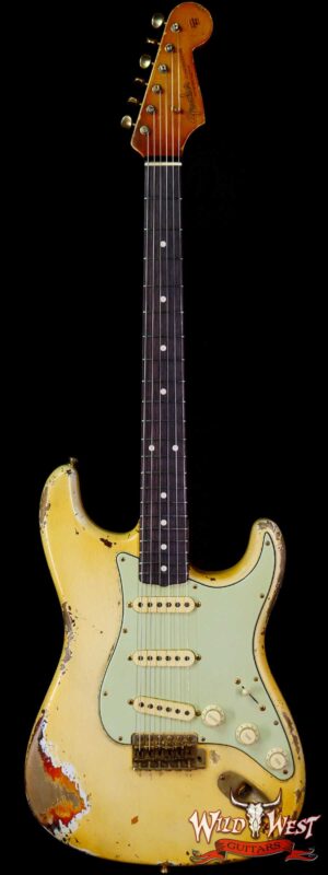 Fender Custom Shop Vincent Van Trigt Masterbuilt 1962 Stratocaster Heavy Relic Vintage White over 3 Tone Sunburst