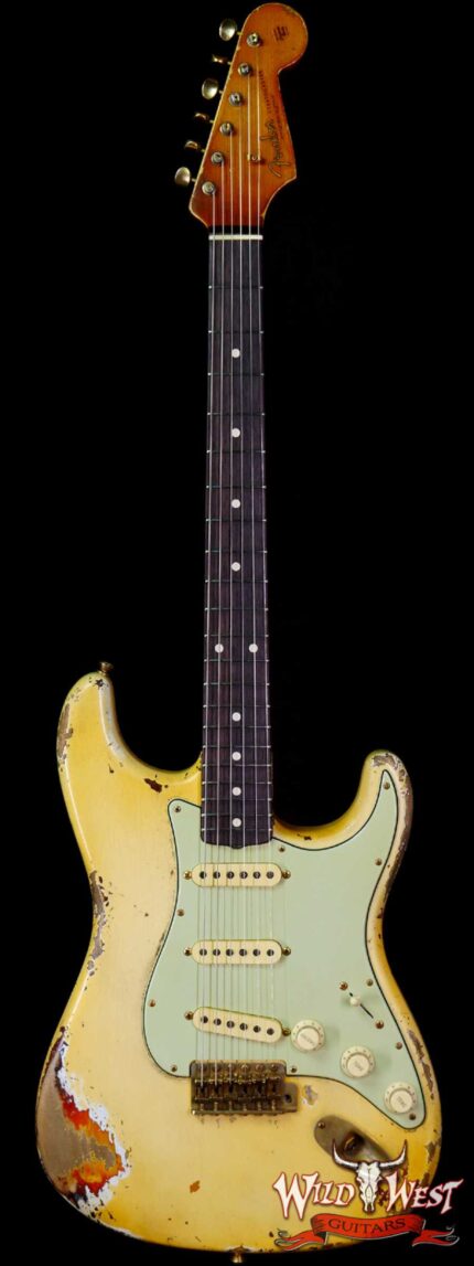 Fender Custom Shop Vincent Van Trigt Masterbuilt 1962 Stratocaster Heavy Relic Vintage White over 3 Tone Sunburst