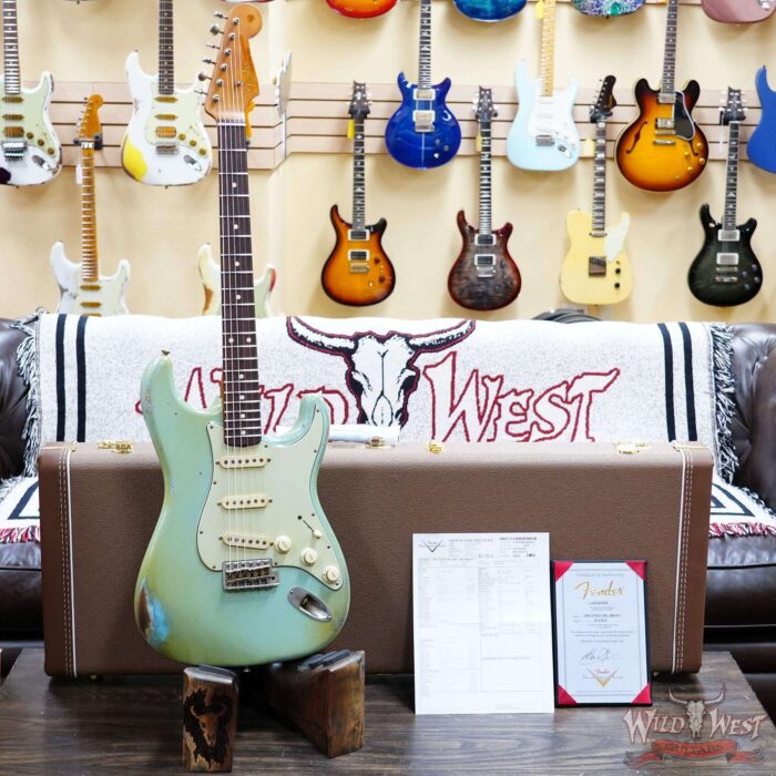 Fender Custom Shop Vincent Van Trigt Masterbuilt 1963 Stratocaster Relic Aged Daphne Blue 7.65 LBS - Image 6