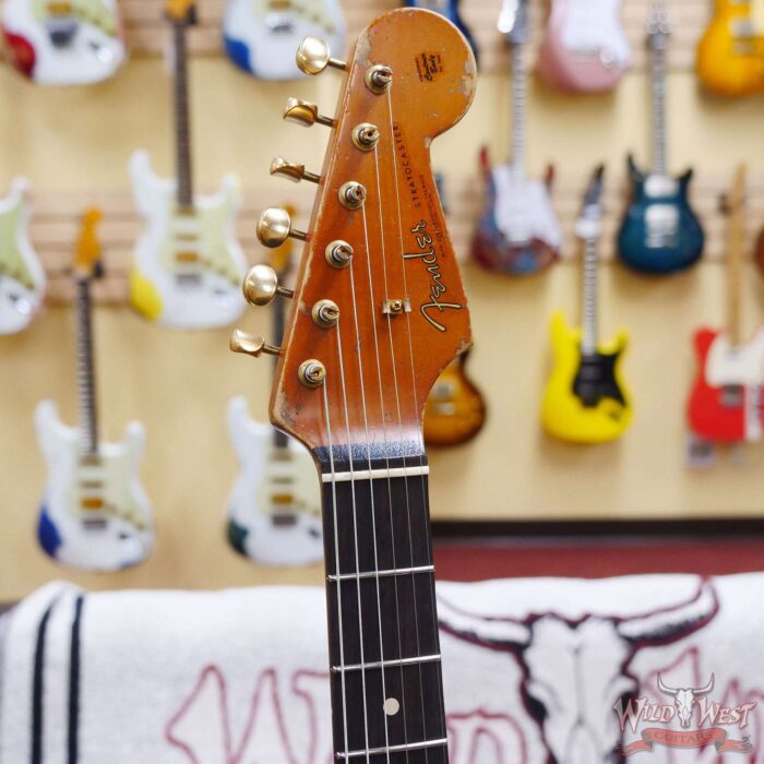 Fender Custom Shop Vincent Van Trigt Masterbuilt 1962 Stratocaster Heavy Relic Vintage White Over 3 Tone Sunburst - Image 7