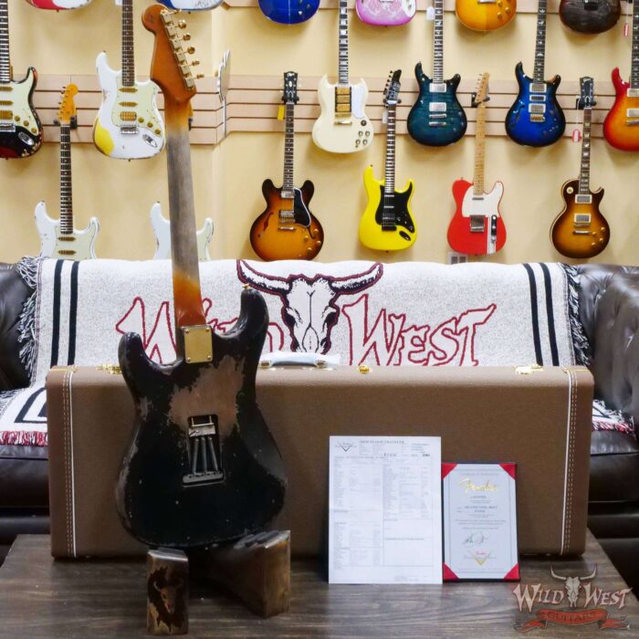 Fender Custom Shop Vincent Van Trigt Masterbuilt 1961 Stratocaster Heavy Relic Black with Gold Hardware - Image 11