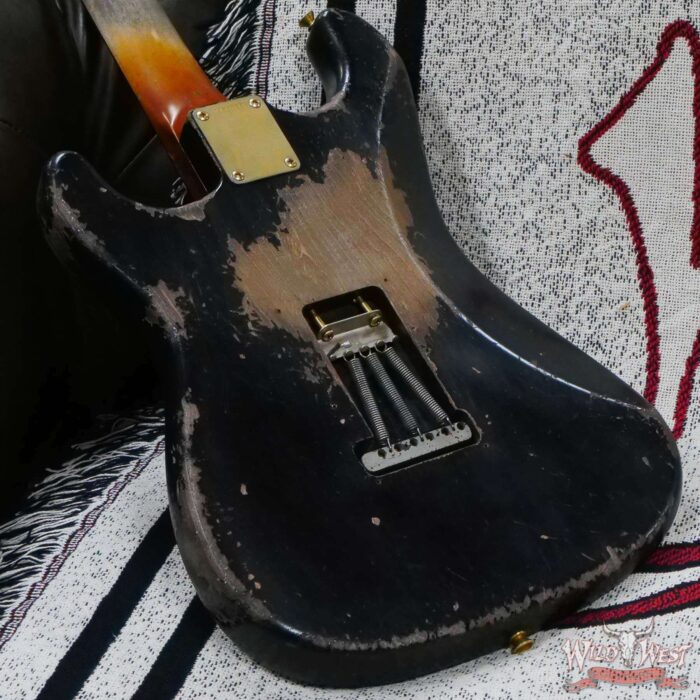 Fender Custom Shop Vincent Van Trigt Masterbuilt 1961 Stratocaster Heavy Relic Black with Gold Hardware - Image 13