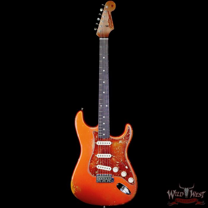 Fender Custom Shop Vincent Van Trigt Masterbuilt 1963 Stratocaster Relic Orange with Tortoise Shell Pickguard - Image 3